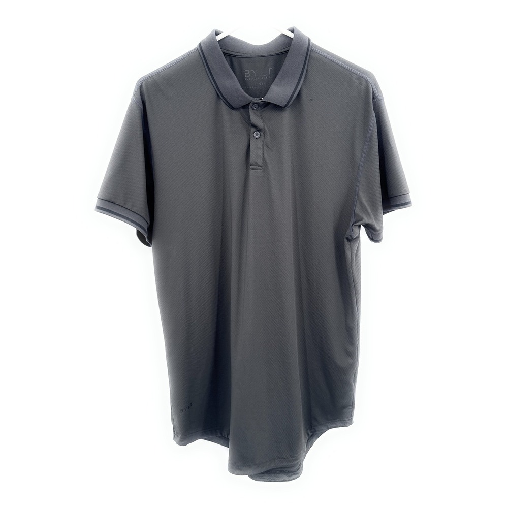 BYLT Premium Basics‎ Men's Charcoal Gray Performance Polo Shirt Size Large